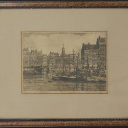 Een kavel bestaande uit (5) etsen en grafisch werk met Rotterdam tot onderwerp.