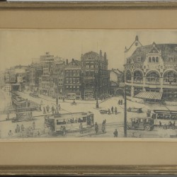 Een kavel bevattende (3) etsen, w.o. Eugéne Rensburg 'Delftse Poort, Rotterdam; Bramdenburg, 'Spporbrug, Rotterdam, en Marinus Jansen, 'Hofplein, Rotterdam'.