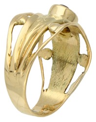 No reserve - 14K Geelgouden design ring met rookkwarts.