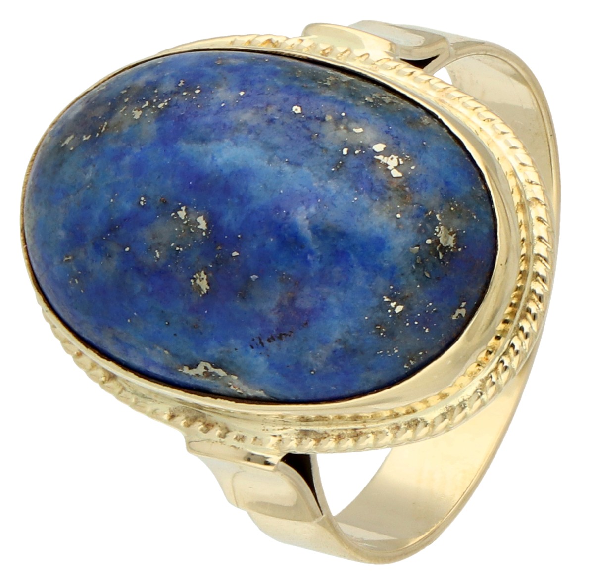 No reserve - 14K Geelgouden ring met lapis lazuli.