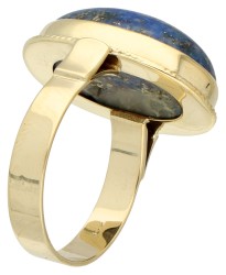 No reserve - 14K Geelgouden ring met lapis lazuli.