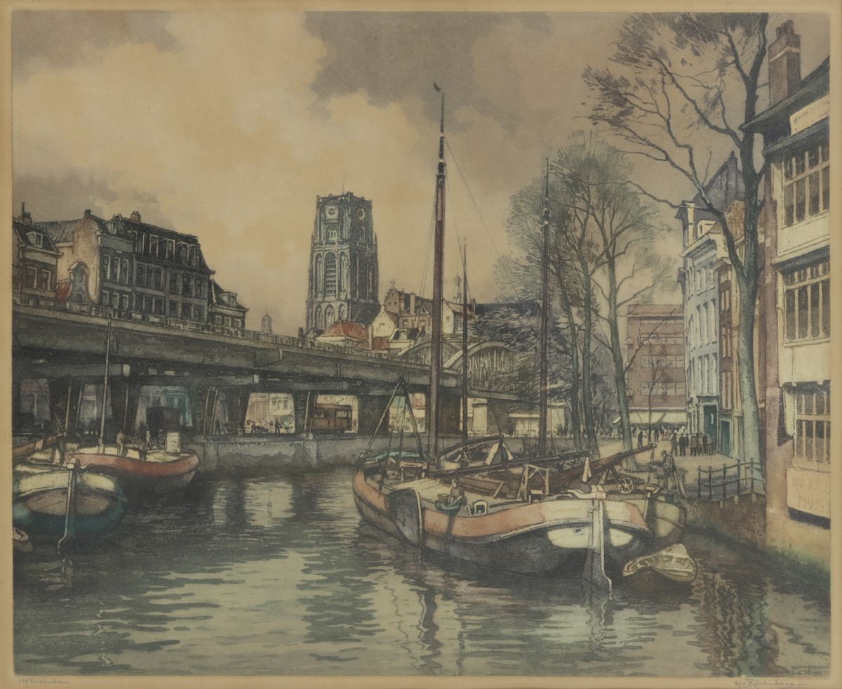 H.E. Roodenburg (Den Haag 1895 - 1987), Kolk te Rotterdam.