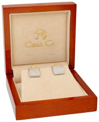 18K Bicolour Casa GI oorstekers bezet met ca. 1.10 ct. diamant.