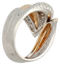 Damiani 18K bicolour gouden design ring bezet met diamant.