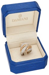 Damiani 18K bicolour gouden design ring bezet met diamant.