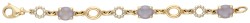 14K Bicolour gouden schakelarmband met chalcedoon.
