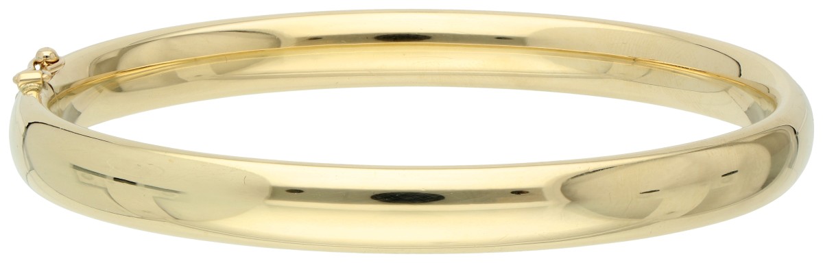 14K Geelgouden gladde bangle armband.