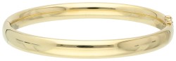 14K Geelgouden gladde bangle armband.