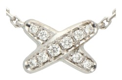 Chaumet 18K witgouden 'Liens' hanger bezet met ca. 0.12 ct. diamant.