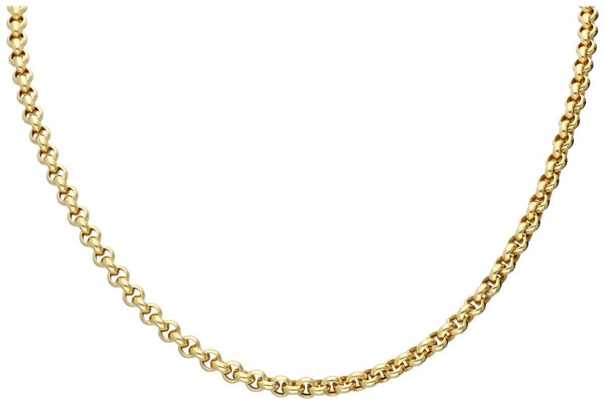 14K Geelgouden jasseron schakelcollier.