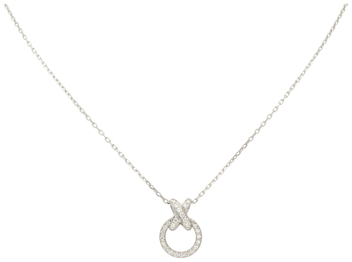 Chaumet 18K witgouden 'Jeux de Liens' collier bezet met diamant.