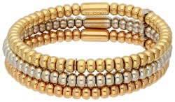 Al Coro 18K tricolour gouden driedelige 'Stretchy collection' set armbanden bezet met diamant.