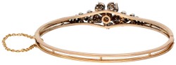 Gouden / zilveren antieke bangle armband met roos geslepen diamant.