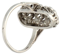 14K Witgouden prinsessen ring bezet met ca. 0.60 ct. diamant.