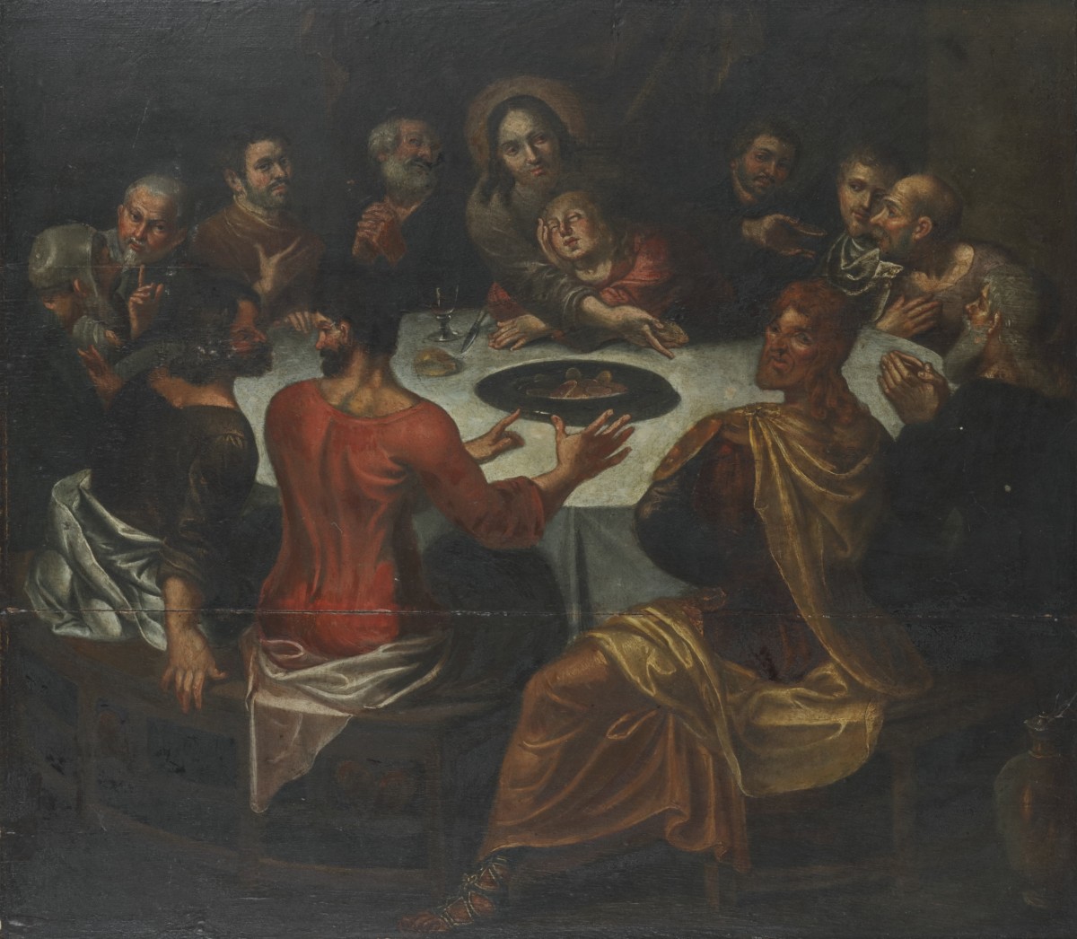 Vlaamse School, ca. 1700, Avondmaalsscene.