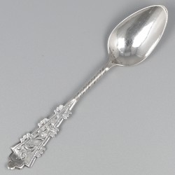 No reserve - Lepelvaasje met 6 theelepels & 6 mokkalepels zilver.
