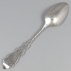 No reserve - Lepelvaasje met 6 theelepels & 6 mokkalepels zilver.