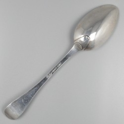 No reserve - Zilveren dinerlepel, Hendrik Kamerlingh II, Amsterdam 1765.