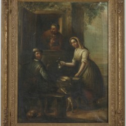 Hollandse School, ca. 1800, Een jager bij een herberg.
