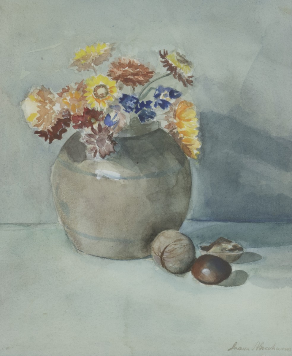Anna Adelaïde Abrahams (Middelburg 1849 - 1930 Den Haag), Stilleven van bloemen in een pot.