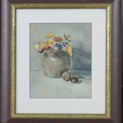 Anna Adelaïde Abrahams (Middelburg 1849 - 1930 Den Haag), Stilleven van bloemen in een pot.