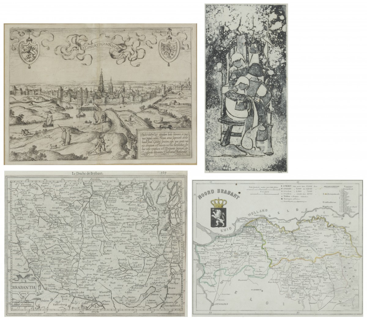 Den Bosch ; L. Guicciardini - Buscumducis (.) - 1601-1620 gepubliceerd door WJ Beau. 1612. Daarbij twee plattegronden en een moderne aquatint.