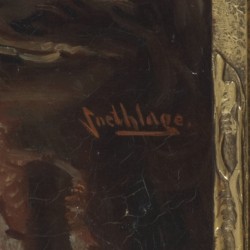 Hendrik Anne Constantijn "Hendrik" Snethlage (Heilo, NH 1878 - 1960 Den Haag), 'Moeke's oorijzer' -Stilleven met oorijzer en bijbel.
