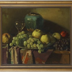Hendrik Anne Constantijn "Hendrik" Snethlage (Heilo, NH 1878 - 1960 The Hague), Stilleven met fruit en een gemberpot.