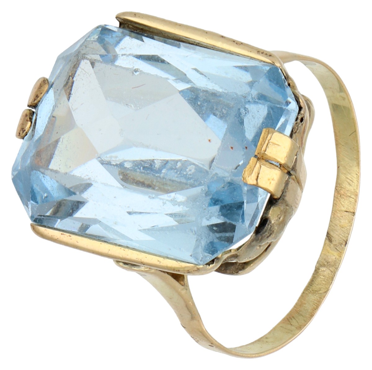 No reserve - 14K Geelgouden ring met synthetische spinel.