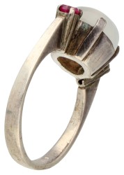 No reserve - Sterling zilveren ring met maansteen.