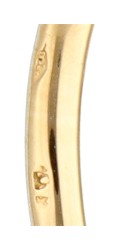 No reserve - Franse 18K geelgouden ring bezet met synthetisch smaragd en diamant.