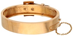 No reserve - 18K Geelgouden gesp bangle armband bezet met zaadparels.