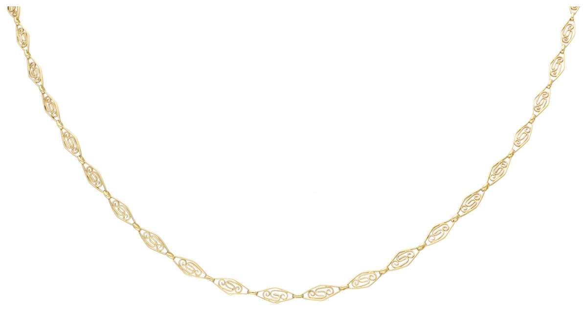 No reserve - 18K Geelgouden filigrain collier.