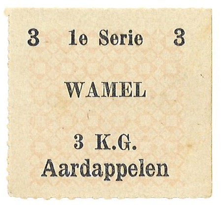 No reserve - Nederland. Levensmiddelenbon. Wamel - Zeer Fraai.