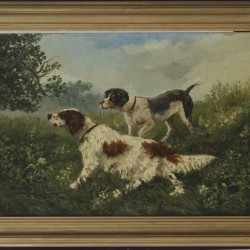 Hollandse School, 20e eeuw, Jachthonden in het veld.