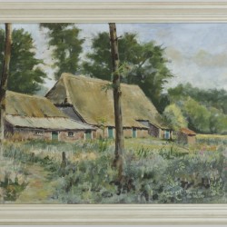 Hollandse School, 20e eeuw. Een boerenhoeve in het veld.
