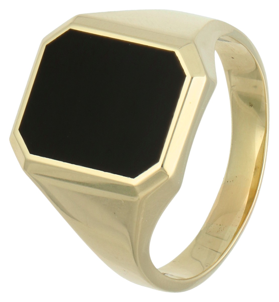 No reserve - 14K Geelgouden zegel ring bezet met onyx.