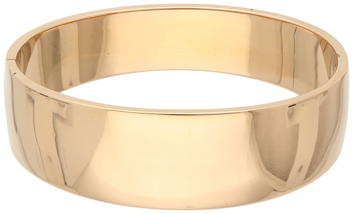 14K Roségouden gladde bangle armband.