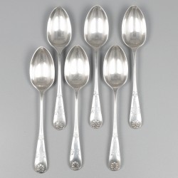 No reserve - 6-delige set theelepels verzilverd.