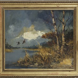 toegeschreven aan John Bevort (1917 - 1976), opvliegend eenden.
