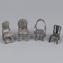 No reserve - 8-delig lot miniaturen zilver.