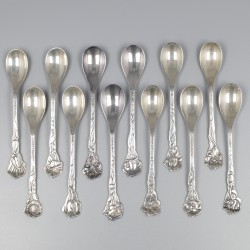 No reserve - 12-delige set theelepels zilver.