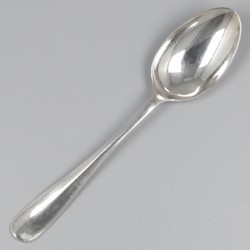No reserve - 6-delige set theelepels & suikertang zilver.