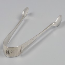 No reserve - 6-delige set theelepels & suikertang zilver.