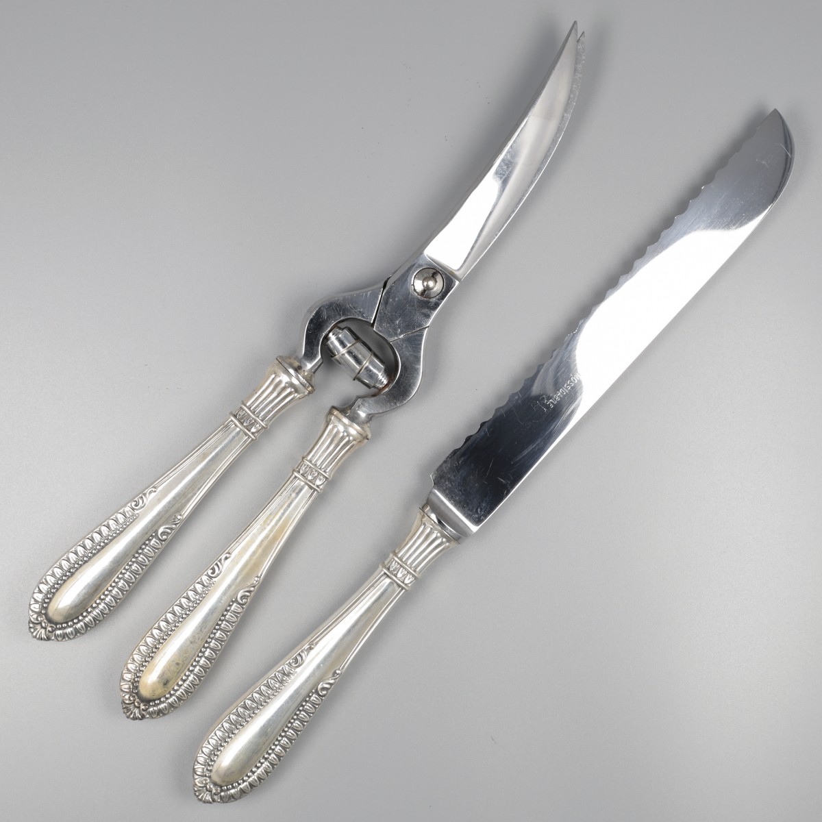 No reserve - Broodmes en wildschaar, model Grand Paris, zilver.