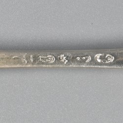 No reserve - Zilveren dinerlepel, Johan Diederik Sluyter, Amsterdam 1720-1761.