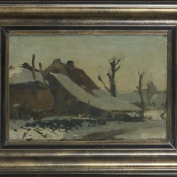 Henk van Leeuwen (van Oudewater) (Ter Aart 1890 - 1979 Voorburg), Boerderij in winter.