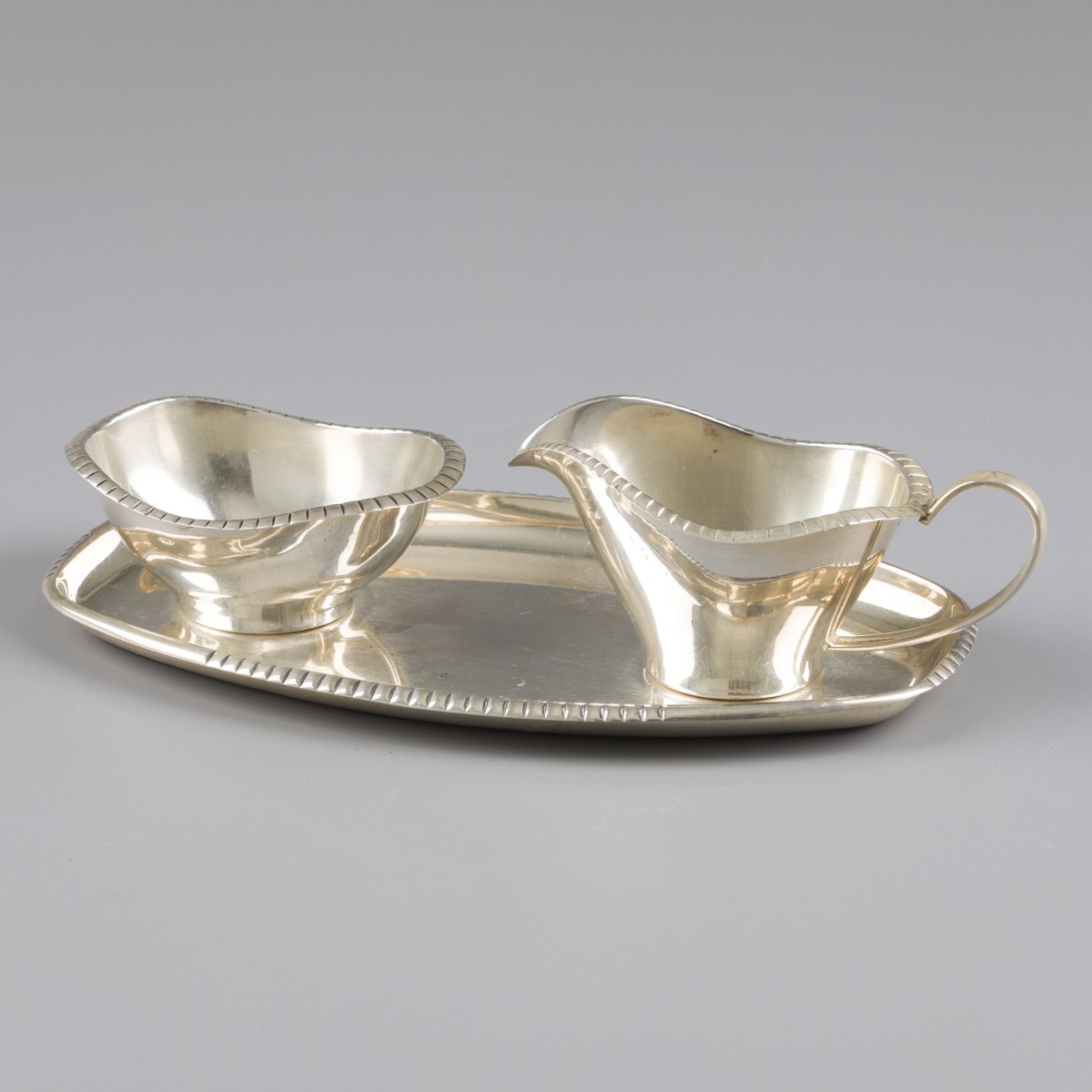 No reserve - 3-delige Suiker & Melk set zilver.