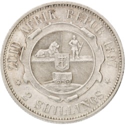 South Africa. Z.A.R. 2 Shilling. 1897. AU Details.