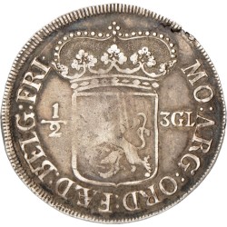 Halve 3 Gulden. Friesland. 1696. VF 35.